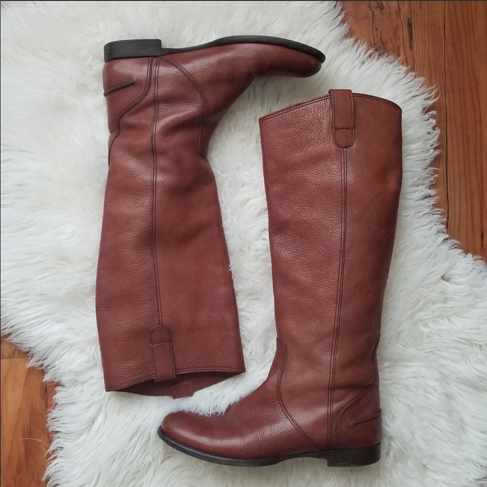 Madewell 1937 Cognac tall leather riding boot - Picture 1 of 7